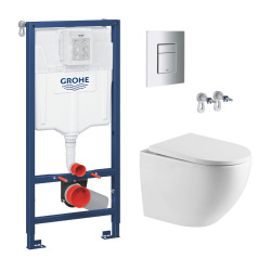Pack WC Rapid SL + WC SAT sans bride Vortex + Abattant softclose + Plaque Chrome