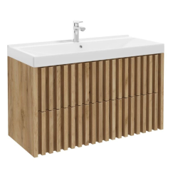 Swiss Aqua Technologies Meuble de salle de bain avec lavabo SAT Delano 100x56x46 cm chêne mat (DELANO100ZDUM)