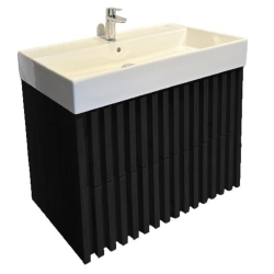 Swiss Aqua Technologies Meuble de salle de bain avec lavabo SAT Delano 60x56x46 cm noir mat (DELANO60ZCSAT)