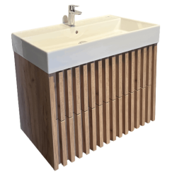 Swiss Aqua Technologies Meuble de salle de bain avec lavabo SAT Delano 60x56x46 cm chêne mat (DELANO60ZDSAT)