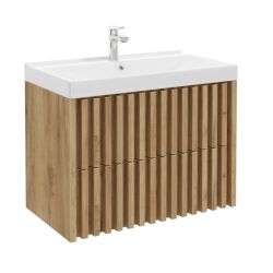 Swiss Aqua Technologies Meuble de salle de bain avec lavabo SAT Delano 80x46 cm chêne mat (DELANO80ZDUM)