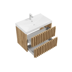 Swiss Aqua Technologies Meuble de salle de bain avec lavabo SAT Delano 80x46 cm chêne mat (DELANO80ZDUM)