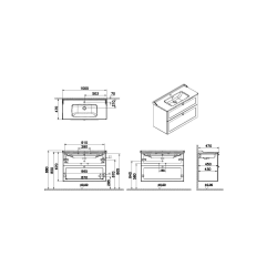 Meuble de salle de bain avec lavabo Vitra Root 80x67x46 cm bleu mat (ROOTC80BINTC)