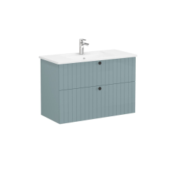 Vitra  Meuble de salle de bain avec lavabo Vitra Root 100x67x46 cm vert mat (ROOTG100GINTS)