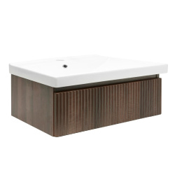 Swiss Aqua Technologies Meuble de salle de bain avec lavabo SAT Evolution 98x30x44,8 cm noyer mat (SATEVO100NAU1)