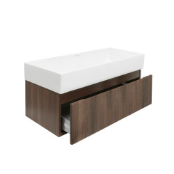 Meuble de salle de bain avec lavabo SAT Evolution 98x30x44,8 cm noyer mat (SATEVO100NAU2)
