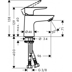 alis E Single lever basin mixer 80 without waste set (71702000)  alis E Single lever basin mixer 80 without waste set (71702000)