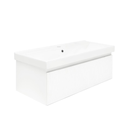 Swiss Aqua Technologies Meuble de salle de bain avec lavabo SAT Evolution 98x30x44,8 cm blanc mat (SATEVO100WMU1)