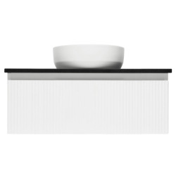 Meuble de salle de bain avec comptoir en granit SAT Evolution 98x30x44,8 cm blanc mat (SATEVO100WMZ)