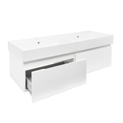 Meuble de salle de bain avec lavabo SAT Evolution 118x30x44,8 cm blanc mat (SATEVO120WMU2)