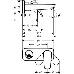 Talis E - Mitigeur de lavabo encastré mural, bec 165mm (71732000)
