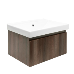 Swiss Aqua Technologies Meuble de salle de bain avec lavabo SAT Evolution 58x30x44,8 cm noyer mat (SATEVO60NAU1)