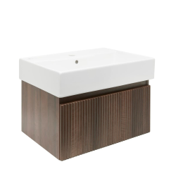 Swiss Aqua Technologies Meuble de salle de bain avec lavabo SAT Evolution 58x30x44,8 cm noyer mat (SATEVO60NAU2)