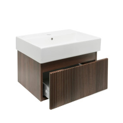Meuble de salle de bain avec lavabo SAT Evolution 58x30x44,8 cm noyer mat (SATEVO60NAU2)