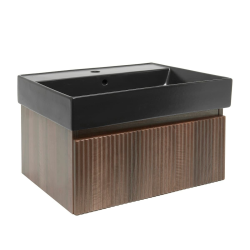 Swiss Aqua Technologies Meuble de salle de bain avec lavabo SAT Evolution 78x30x44,8 cm noyer mat (SATEVO80NAU2B)