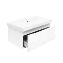 Swiss Aqua Technologies Meuble de salle de bain avec lavabo SAT Evolution 78x30x44,8 cm blanc mat (SATEVO80WMU1)