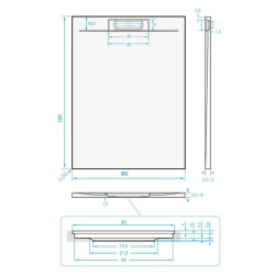 Swiss Aqua Technologies Fusion Receveur de douche 120x80cm en marbre coulé, Gris perle (SATFU12080GRP)