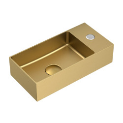 Lave mains 36x18x9cm, en inox, or brossé (SATAUR3618BG)
