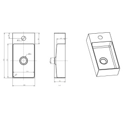Lave mains 36x18x9cm, en inox, or brossé (SATAUR3618BG)