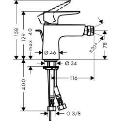  Talis E Mitigeur bidet (71720000)