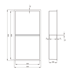  Niche de Douche à encastrer 60x30x10cm , deux étagères, en inox, Gold (SATAURN6030SBG)