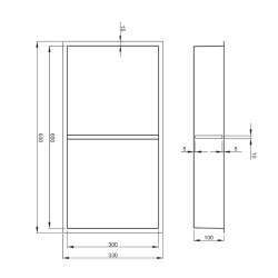 Niche de Douche à encastrer, Steel (SATAURN6030SBS)