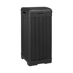 Poubelle extérieur Baltimore 125 L en plastique noir, poubelle de jardin résistante (236997)