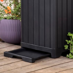 Keter Baltimore poubelle en plastique 125L, 87,4 x 41 x 41 cm, Noir (236997)