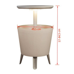 Cool bar lumineux Glacière lumineuse LED, avec table rétractable, 57x 50 x 50 cm, blanc (231366)