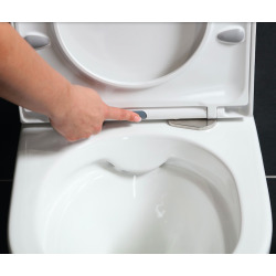 Pack WC Bâti-support autoportant + WC Swiss Aqua Technologies sans bride + Plaque chrome