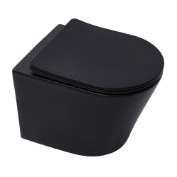 Pack WC Bâti-support Rapid SL + Cuvette SAT Infinitio noire mat + Abattant frein de chute + Plaque Chrome + Set habillage