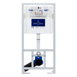 Swiss Aqua Technologies Pack WC Bâti-support + WC SAT Brevis sans bride et fixations invisibles + Plaque chrome