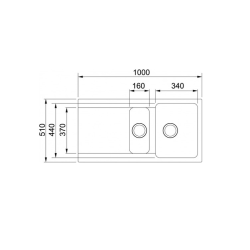 Franke Orion OID 651 Évier avec égouttoir réversible et vide-sauce 100x51cm, Tectonite®, Carbone (OID651C)