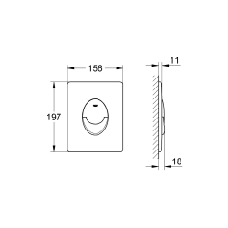  Skate Air Plaque de commande WC, Chromé mat (38505P00)