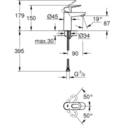 BauLoop Mitigeur Lavabo avec cartouche 28mm, Chrome (23337000)  BauLoop Mitigeur Lavabo avec cartouche 28mm, Chrome (23337000)
