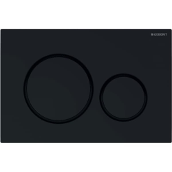 Geberit Sigma20 Plaque de déclenchement double touche noir brillant, contour noir mat (115.882.DW.1)