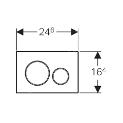 Geberit Sigma20 Plaque de déclenchement double touche noir brillant, contour noir mat (115.882.DW.1)