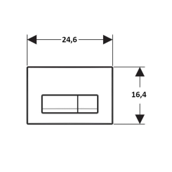  Delta 50 Plaque de commande double touche, Noir  brillant (115.119.DW.1)