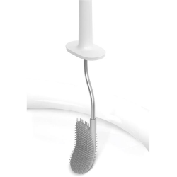 Joseph Joseph Flex™ Brosse de toilette anti-goutte avec son porte-brosse compacte et stable, Gris clair (70515)