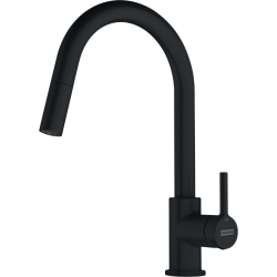 Franke Lina - Mitigeur de cuisine 215x360mm, Douchette extractible, Rotation du bec  150°,  Laiton, Noir mat (115.0626.053)