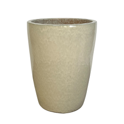 Mazarin pot d'extérieur fait main en terre cuite émaillée, 58x45 cm, résistant au gel, crème (MAZARIN4558-2)