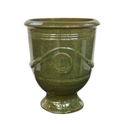 Colbert pot d'extérieur fait main en terre cuite émaillée, 69x55 cm, résistant au gel, vert printemps (COLBERT5569-03)