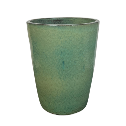 Mazarin pot d'extérieur fait main en terre cuite émaillée, 69x55 cm, résistant au gel, jade (MAZARIN5569-5)