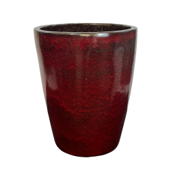 Mazarin pot d'extérieur fait main en terre cuite émaillée, 69x55 cm, résistant au gel, rouge brique (MAZARIN5569-21)