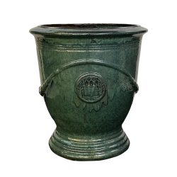 Magelan pot d'extérieur fait main en terre cuite émaillée, 65x62 cm, résistant au gel, Jade (MAGELAN6265-05)
