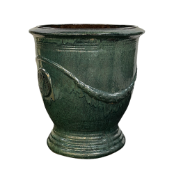 Magelan pot d'extérieur fait main en terre cuite émaillée, 65x62 cm, résistant au gel, Jade (MAGELAN6265-05)