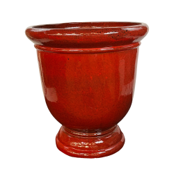 Titan pot d'extérieur fait main en terre cuite émaillée, 75x72 cm, résistant au gel, rouge tropical (TITAN7275-6)