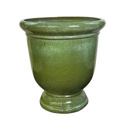 Titan pot d'extérieur fait main en terre cuite émaillée, 75x72 cm, résistant au gel, vert brumeux (TITAN7275-87)