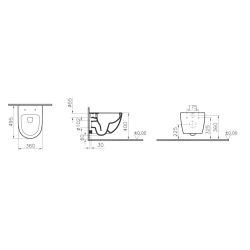 SENTO Cuvette compacte seule RIM-EX (sans bride), 49,5cm