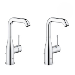 Essence Lot de 2 Mitigeurs monocommande pour lavabo, 1/2" Taille L chrome (32628001-DUO)